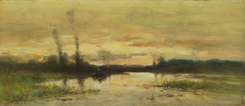 Canal landscape near Hilversum, 1880-1915.  Creator: Johannes Gysbert Vogel.