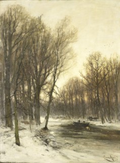 An Afternoon view of Snowy Woods, c.1880-c.1936. Creator: Louis Apol.