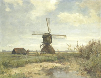 Sunny Day', a Windmill on a Waterway, c.1860-c.1903. Creator: Paul Joseph Constantin Gabriel.