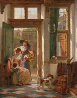 A Cherry Vendor at the Door, 1816. Creator: Abraham van Strij.