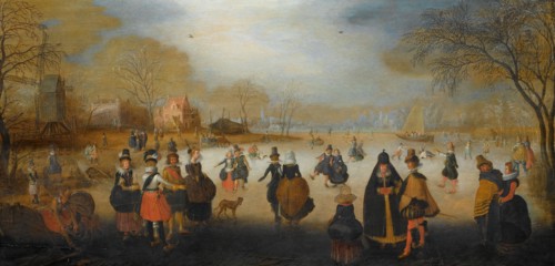 Winter Landscape with Skaters, c.1615-c.1620. Creator: Adam van Breen.