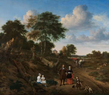 Portrait of a Couple with Two Children and a Nurse in a Landscape, 1667. Creator: Adriaen van de Velde.