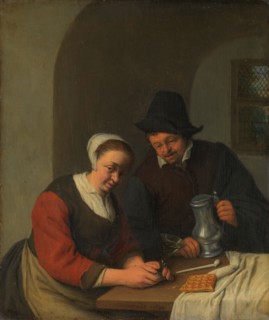 A Confidential Chat, 1672. Creator: Adriaen van Ostade.