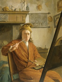 Portrait of a Painter, perhaps the Artist Himself, 1730. Creator: Aert Schouman.