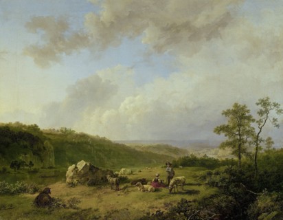 Landscape with a Rainstorm Threatening, 1825-1829. Creator: Barend Cornelis Koekkoek.