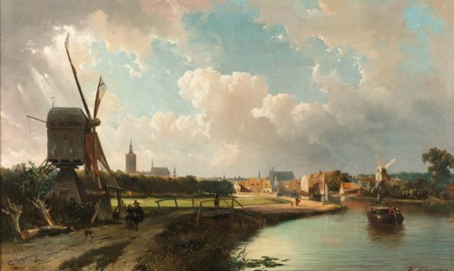 View of The Hague from the Delftse Vaart in the Seventeenth Century, 1852. Creator: Cornelis Springer.