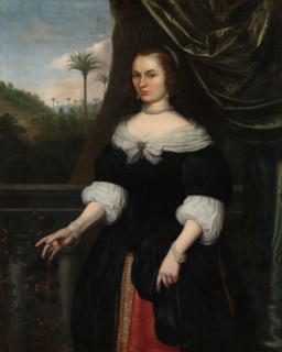 Portrait of Dina Lems, Wife of Jan Valckenburgh, c.1660. Creator: Daniel Vertangen.