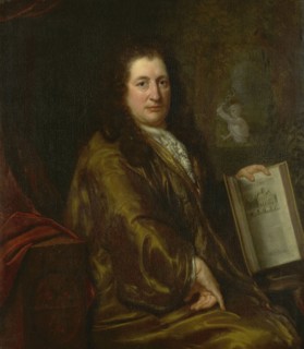 Portrait of Caspar Commelin, bookseller, newspaper publisher and author of the official history of A Creator: David van der Plas.