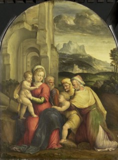 The Holy Family, c.1535. Creator: Benvenuto Tisi da Garofalo.