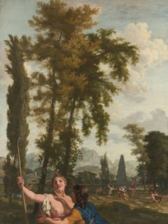 Italian Landscape with Shepherd and Shepherdess, c.1687. Creator: Gerard de Lairesse.