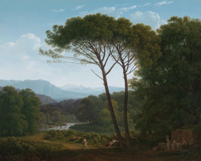 Italianate Landscape with Pines, 1795. Creator: Hendrik Voogd.