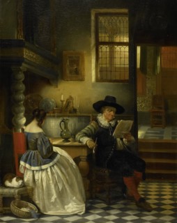 Seventeenth-century Interior, 1838. Creator: Jan August Hendrik Leys.