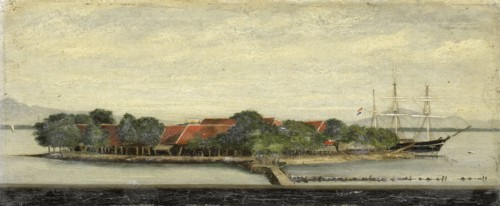 View of Kuiper Island in Batavia Bay, 1855-1882. Creator: Jacob Pieter Mercier.