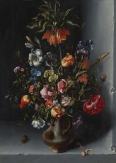 Still life with Kaiser's crown fritillary in a stone niche, 1613.  Creator: Jacob Vosmaer.