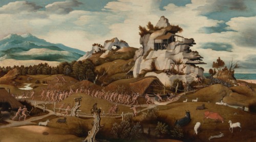Landscape with an Episode from the Conquest of America, c.1535. Creator: Jan Mostaert.