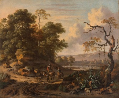 Landscape with a Man Riding a Donkey, 1655-1684. Creator: Jan Wijnants.