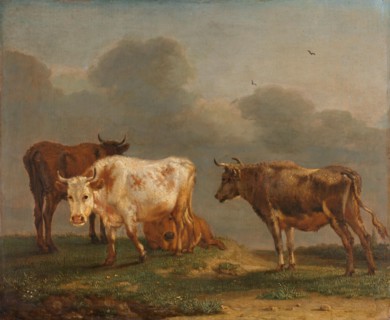 Four Young Bulls in a Meadow, 1651. Creator: Paulus Potter.