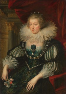 Portrait of Anne of Austria (1601-1666), Queen of France, c.1628. Creator: Workshop of Peter Paul Rubens.