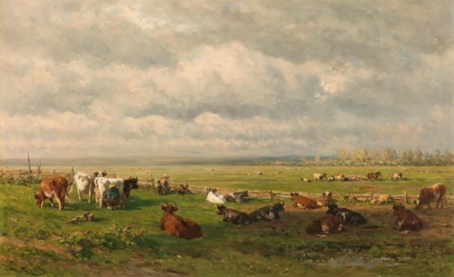 Meadow Landscape with Cattle, c.1880. Creator: Willem Roelofs.
