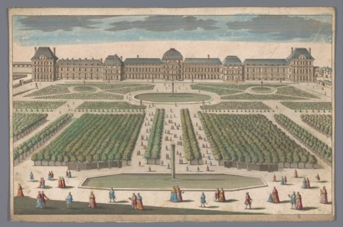 View of the Palais des Tuileries in Paris seen from the Jardin des Tuileries, 1700-1799. Creator: Unknown.