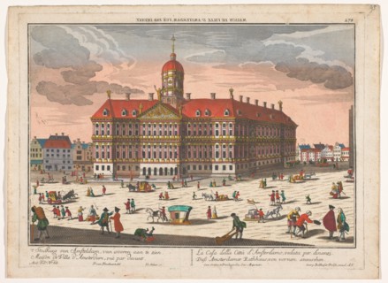 View of the Town Hall and the Dam in Amsterdam, 1742-1801. Creator: Georg Balthasar Probst.