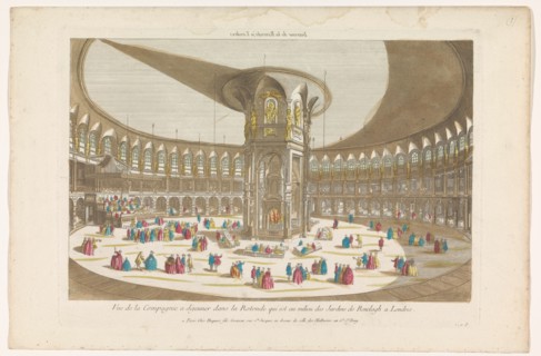 View of the interior of the Rotunda in London's Ranelagh Gardens with a group..., 1735-1805. Creator: Unknown.