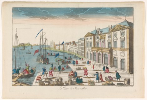 View of the Town Hall and the harbor in Marseille, 1745-1775. Creator: Anon.