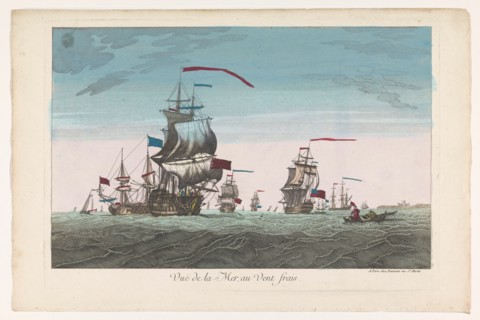 Seascape with ships and boats in the wind, 1745-1775. Creator: Unknown.