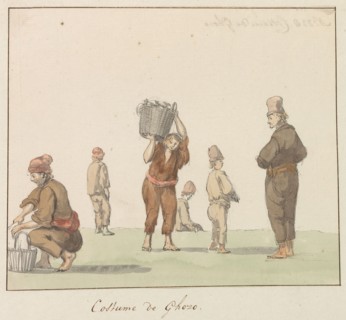 Traditional costumes of the island of Gozo, 1778. Creator: Louis Ducros.