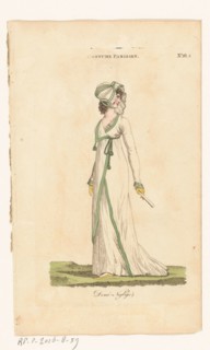 Magazine of Female Fashions of London and Paris. No. 28.3: Costume Parisien: Demi..., 1798-1806. Creator: Unknown.
