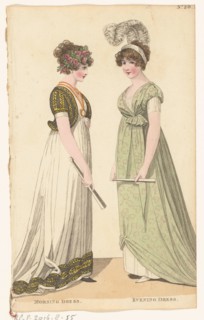 Magazine of Female Fashions of London and Paris, No. 28: Morning Dress; Evening Dress., 1798-1806. Creator: Unknown.