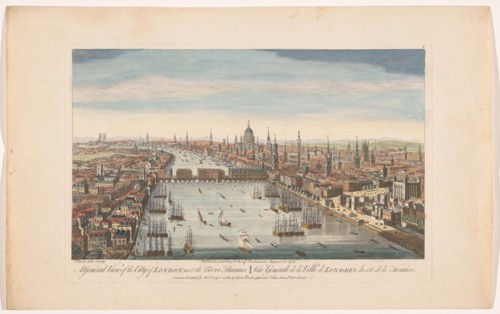 A general view of the city of London, next the river Thames', 1751. Creator: Thomas Bowles.