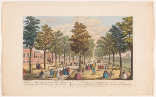 A view of St. James's Park, taken near the stable yard, London, 1751. Creator: James Smith.