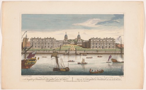 View of Greenwich Hospital on the River Thames at Greenwich, 1751. Creator: John June.