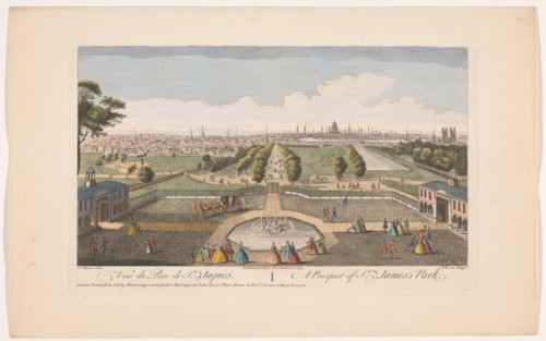 View of Saint James's Park in London as seen from Buckingham House, 1752. Creator: St Torres.