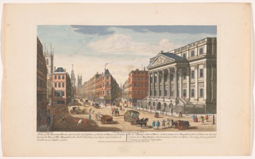 View of the Mansion House in London, 1751. Creator: Thomas Bowles.