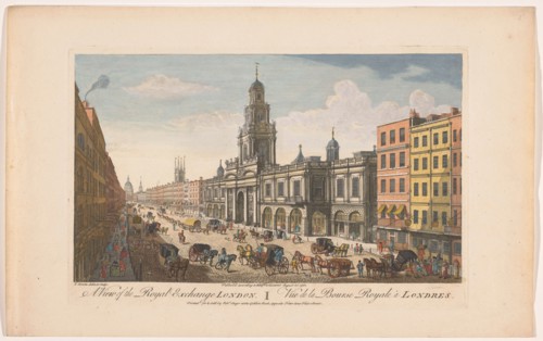 View of the Royal Exchange, London, 1751. Creator: Thomas Bowles.