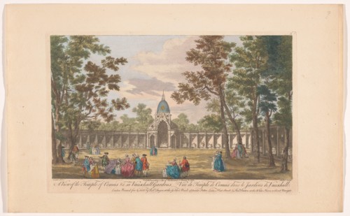 View of the Temple of Comus in Vauxhall Gardens in London, 1751. Creator: Johann Michael Muller.