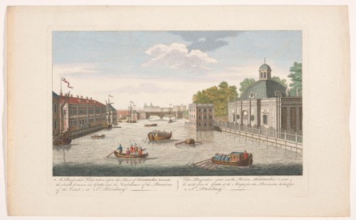 View of the Fontanka River in Saint Petersburg seen from the north side, 1745-1794. Creator: Unknown.
