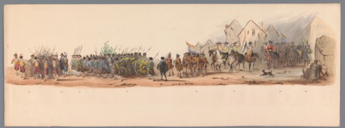Historical parade at the second centenary of the Utrecht University, 1836 (plate 10), 1837. Creator: Victor Adam.