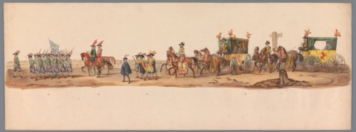 Historical parade at the second centenary of the Utrecht University, 1836 (plate 6), 1837. Creator: Victor Adam.