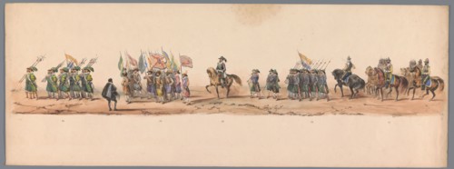 Historical parade at the second centenary of the Utrecht University, 1836 (plate 9), 1837. Creator: Victor Adam.