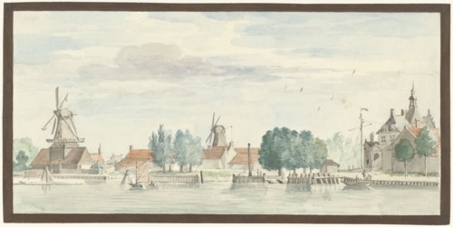 View of Dordrecht with the Rietdijkspoort and Windmills, 1744. Creator: Aert Schouman.