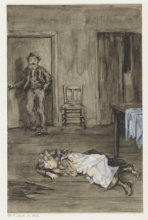 Girl sleeping on the floor, 1905 or earlier.  Creator: Anna Maria Kruijff.