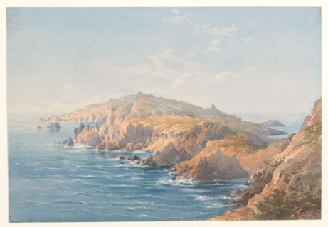 Coastal landscape in Corsica, 1828-1892. Creator: Charles William Meredith van de Velde.