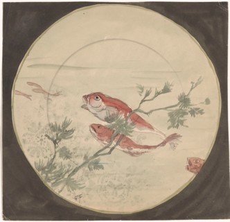 Design for a plate with red fish, c.1875-c.1890. Creator: Gustave Fraipont.
