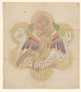 Design for embroidery: eagle, symbol of St John the Evangelist, c.1850-c.1875. Creator: Hardman & Co..