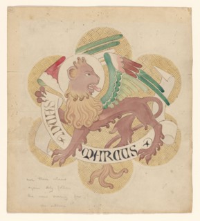 Design for embroidery: lion, symbol of St Mark the Evangelist, c.1850-c.1875. Creator: Hardman & Co..