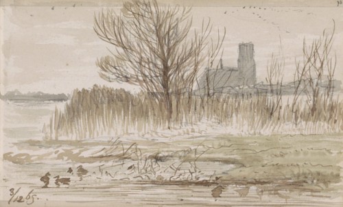 View of Kralingen on the water, 1865. Creator: Johannes Tavenraat.
