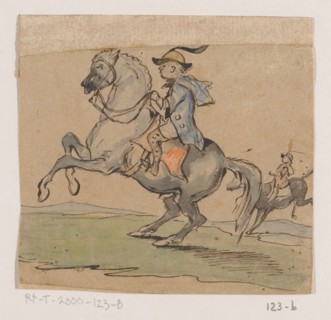 Rider on prancing horse, 1849. Creator: Johannes Tavenraat.